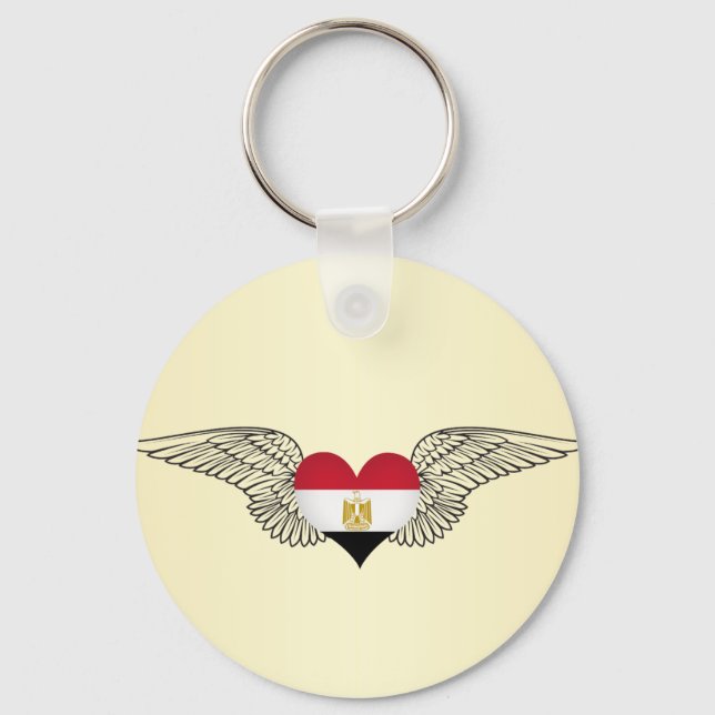 I Love Egypt -wings Key Ring (Front)