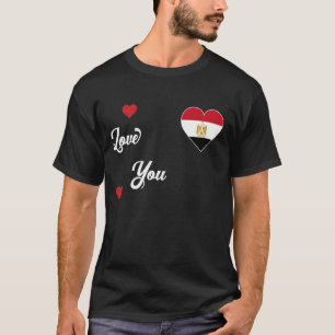I Love Egypt With Egyptian Flag In a Heart Egyptia T-Shirt