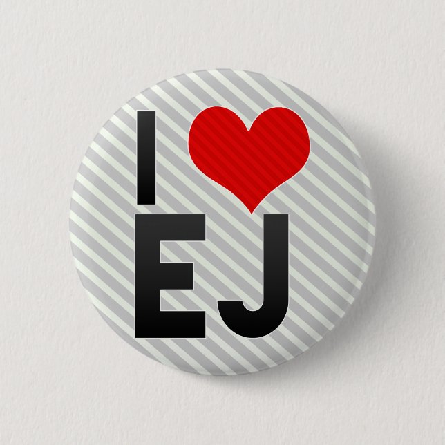 I Love EJ 6 Cm Round Badge (Front)