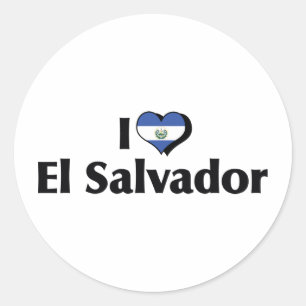 I Love El Salvador Flag Classic Round Sticker