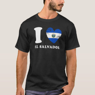 I Love El Salvador  Heart Flag El Salvador T-Shirt