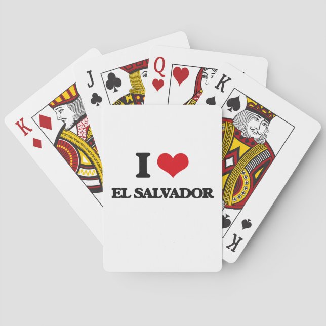 I Love El Salvador Playing Cards (Back)