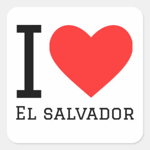 I love el salvador square sticker