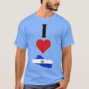 I Love El Salvador Vertical I Heart Country Flag M T-Shirt