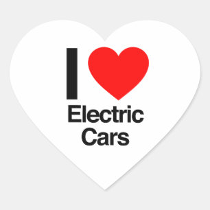 i love electric cars heart sticker