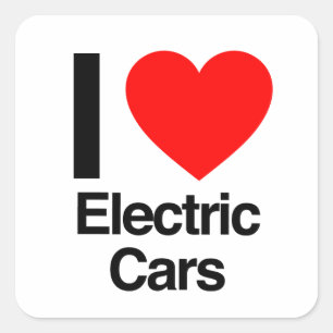i love electric cars square sticker