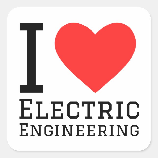 I love electric engineering  square sticker (Front)