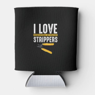 I Love Electrician Electricity Funny Can Cooler