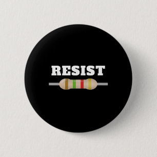I Love Electricity Design Resist Resistor Symbol 6 Cm Round Badge