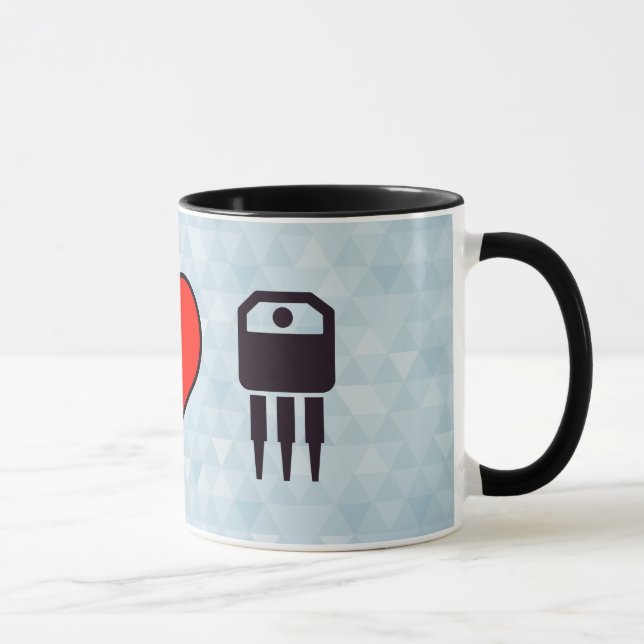 I Love Electronic Transistors Mug (Right)