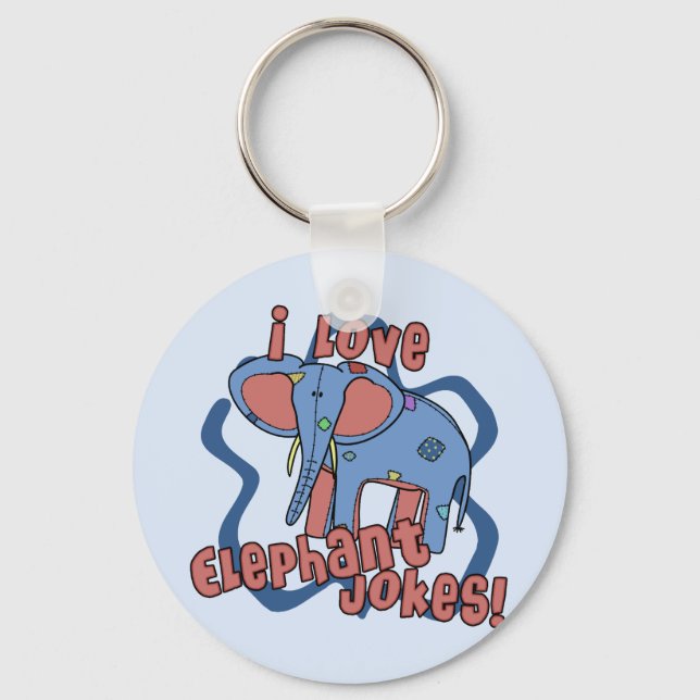 I Love Elephant Jokes Keychain (Front)