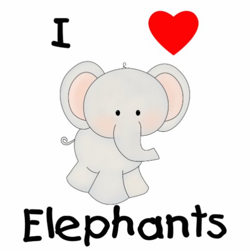 I Love Elephants (2) Photo Sculptures | Zazzle