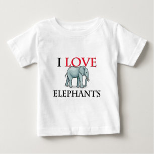 I Love Elephants Baby T-Shirt