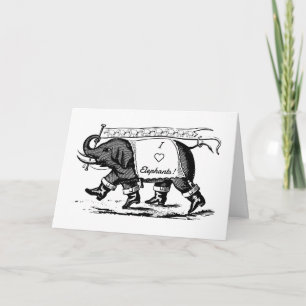 I Love Elephants Card