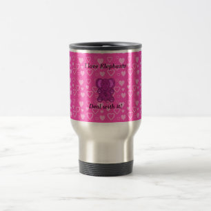 I love elephants deal with it travel mug