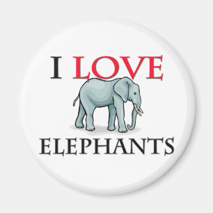 I Love Elephants Magnet