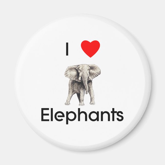 I love elephants Magnet (Front)