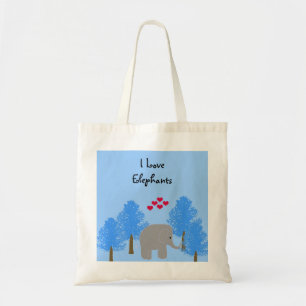 I Love Elephants Tote Bag