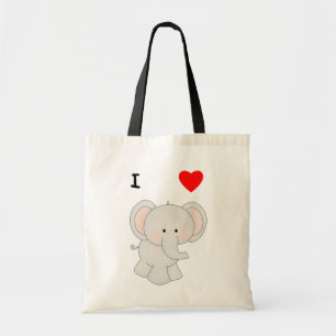 I Love Elephants Tote Bag