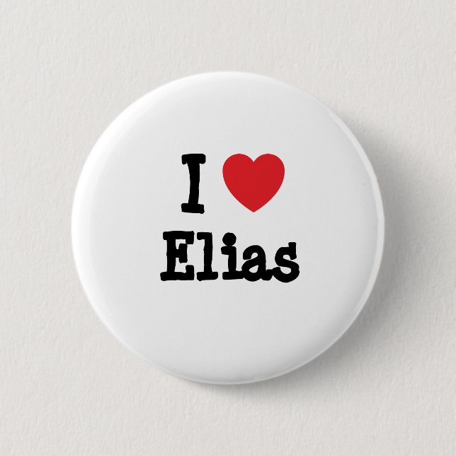 I love Elias heart custom personalised 6 Cm Round Badge (Front)