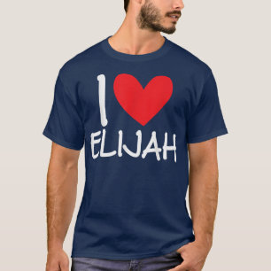 I Love Elijah Name Heart Personalised Men Guy BFF  T-Shirt