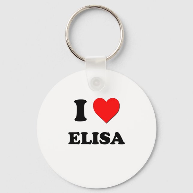 I Love Elisa Key Ring (Front)