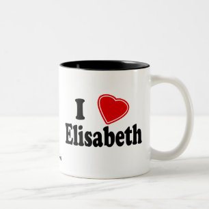 I Love Elisabeth Two-Tone Coffee Mug