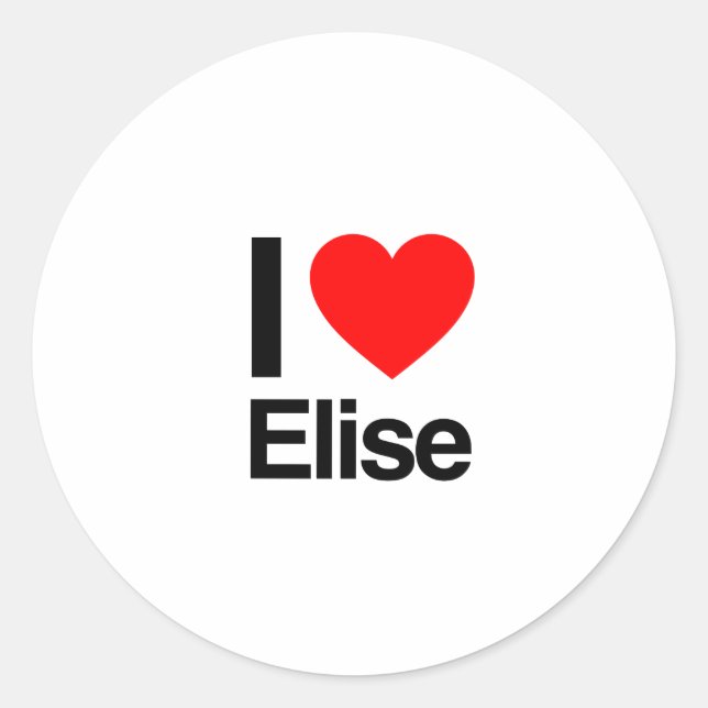 i love elise classic round sticker (Front)
