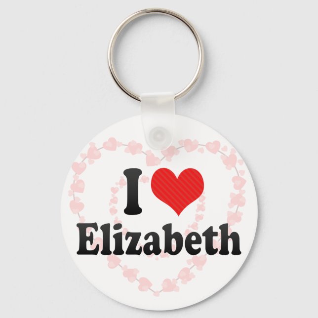 I Love Elizabeth Key Ring (Front)