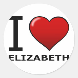 I LOVE ELIZABETH,NJ - NEW JERSEY CLASSIC ROUND STICKER