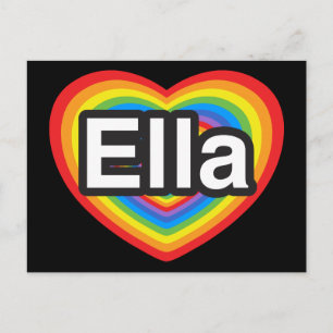 I love Ella. I love you Ella. Heart Postcard