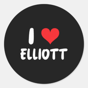 I Love Elliott - Heart Classic Round Sticker