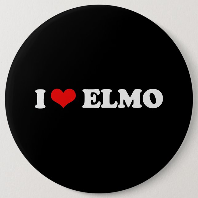 I LOVE ELMO 6 CM ROUND BADGE (Front)