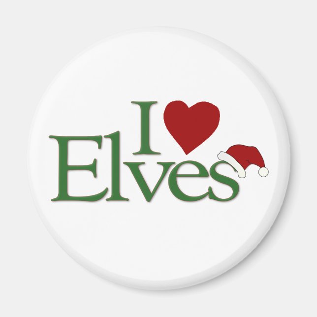 I Love Elves Magnet (Front)