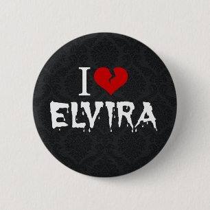 I Love Elvira Broken Heart 6 Cm Round Badge