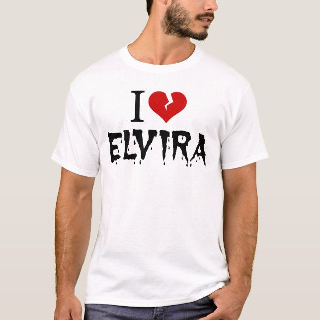 I Love Elvira Broken Heart T-Shirt (Front)