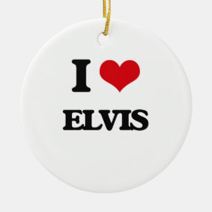 I Love Elvis Ceramic Tree Decoration