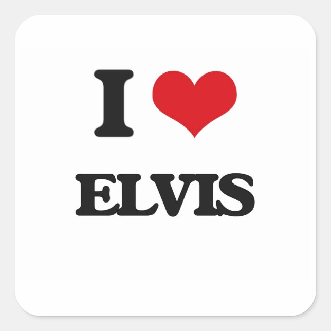 I Love Elvis Square Sticker (Front)