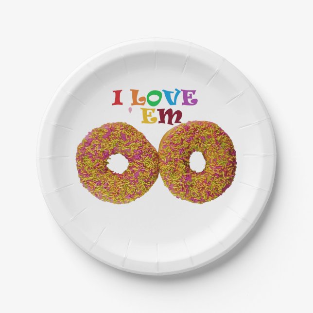 I love 'em !  paper plate (Front)