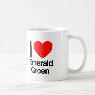 i love emerald green coffee mug