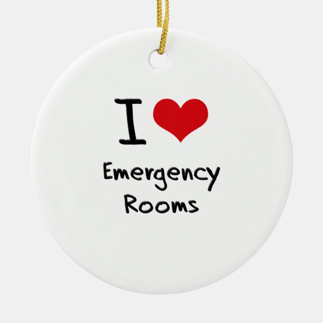 I love Emergency Rooms Ceramic Tree Decoration (Front)