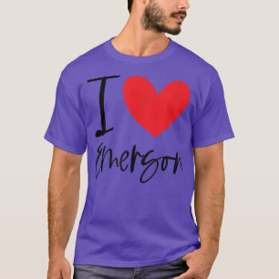 I Love Emerson Name Heart Personalized Men Guy BFF T-Shirt