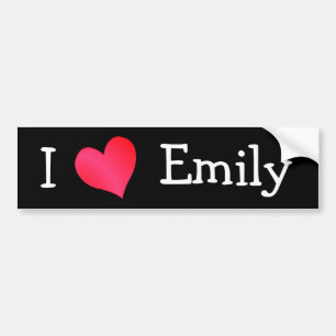 I Love Emily Bumper Sticker