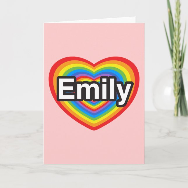 I love Emily. I love you Emily. Heart Card (Front)