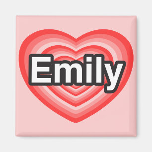 I love Emily. I love you Emily. Heart Magnet