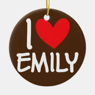 I Love Emily Name Personalised Girl Woman BFF Ceramic Tree Decoration