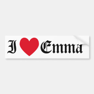 I Love Emma Bumper Sticker