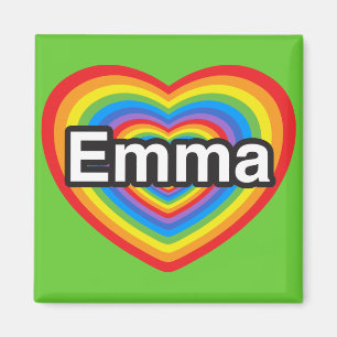 I love Emma. I love you Emma. Heart Magnet