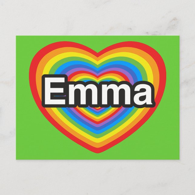 I love Emma. I love you Emma. Heart Postcard (Front)