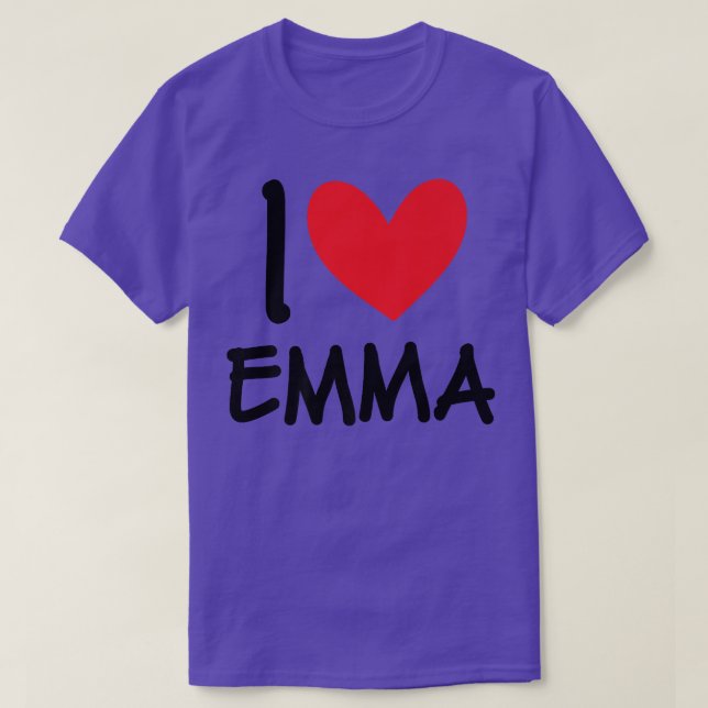 I Love Emma Name Personalized Girl Woman Bff Frien T-Shirt (Design Front)
